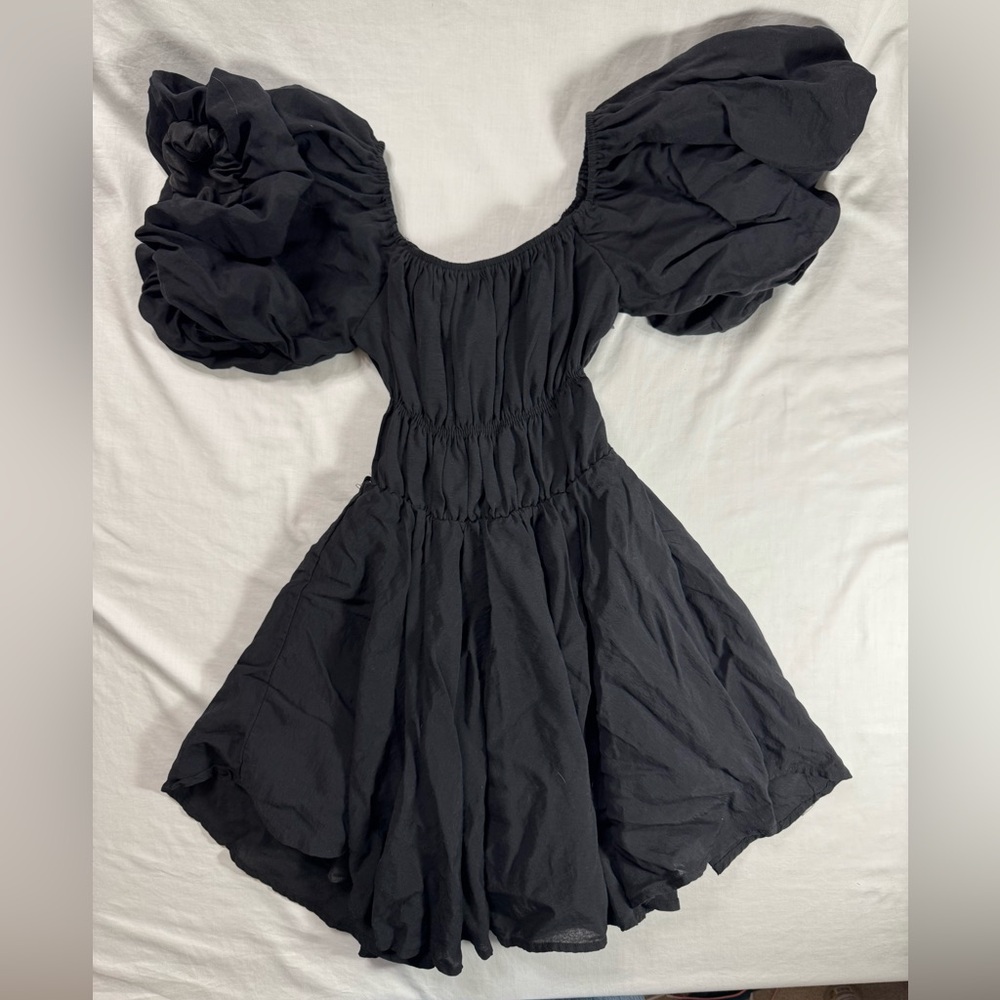 Altar’d State Black Puff Sleeve Dress size small - Picture 2 of 3
